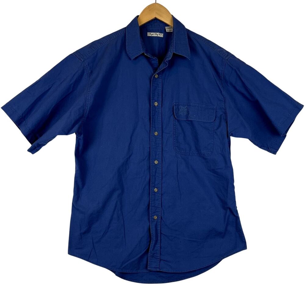 VTG Bugle Boy Co Shirt Mens Large Button Up Blue Shirt Grunge 90s Streetwear Y2K